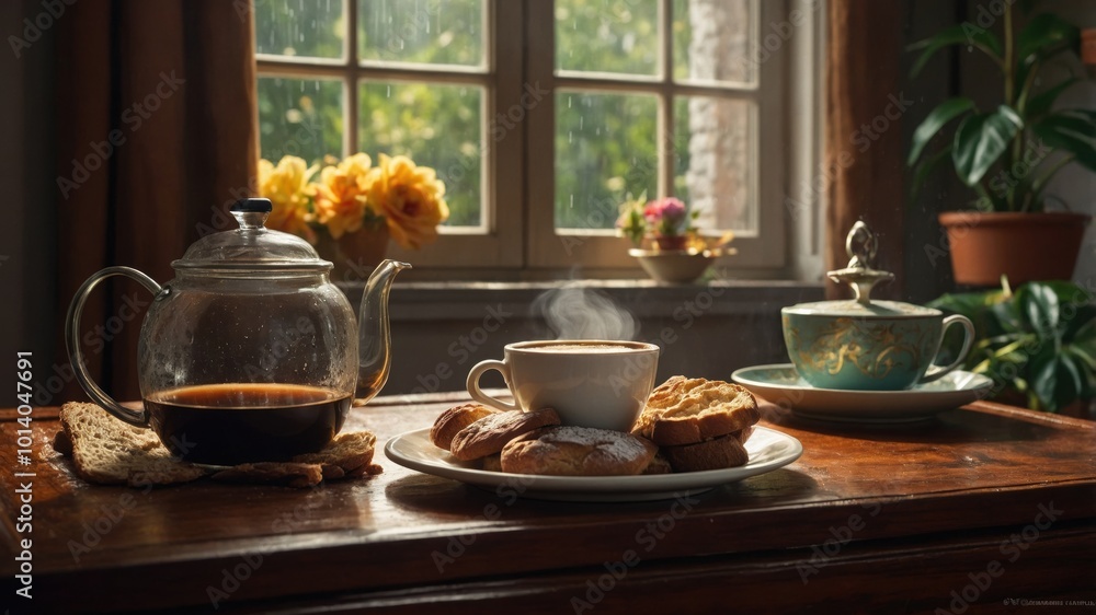 A stylish coffee cup adds a touch of luxury to the comfortable and inviting corner of the living room A stylish coffee cup adds a touch of luxury to the comfortable and inviting corner of the living room