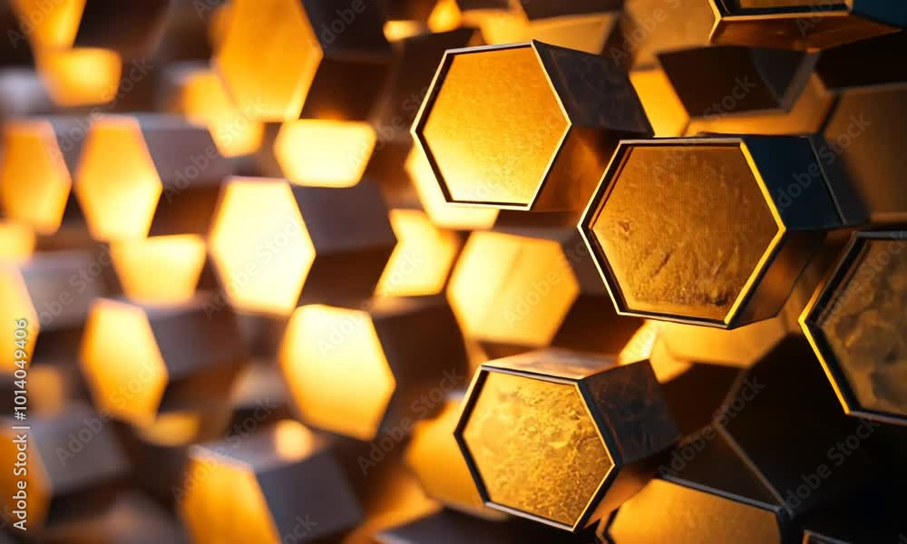 Golden Hexagon Wall Golden Hexagon Wall