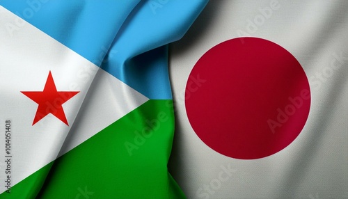 日本の国旗とジブチの国旗(Japan flag & Djibouti flag.)
 photo