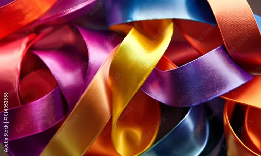 Colorful Satin Ribbons Background Colorful Satin Ribbons Background