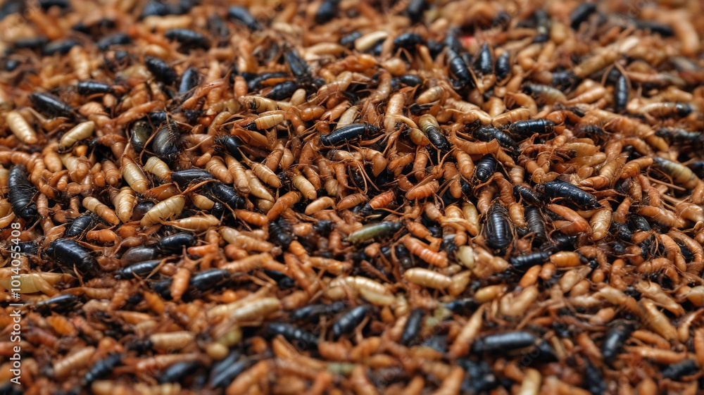 Crunchy and savory edible insects, perfect for an adventurous and protein-packed meal, Generative AI Crunchy and savory edible insects, perfect for an adventurous and protein-packed meal, Generative AI