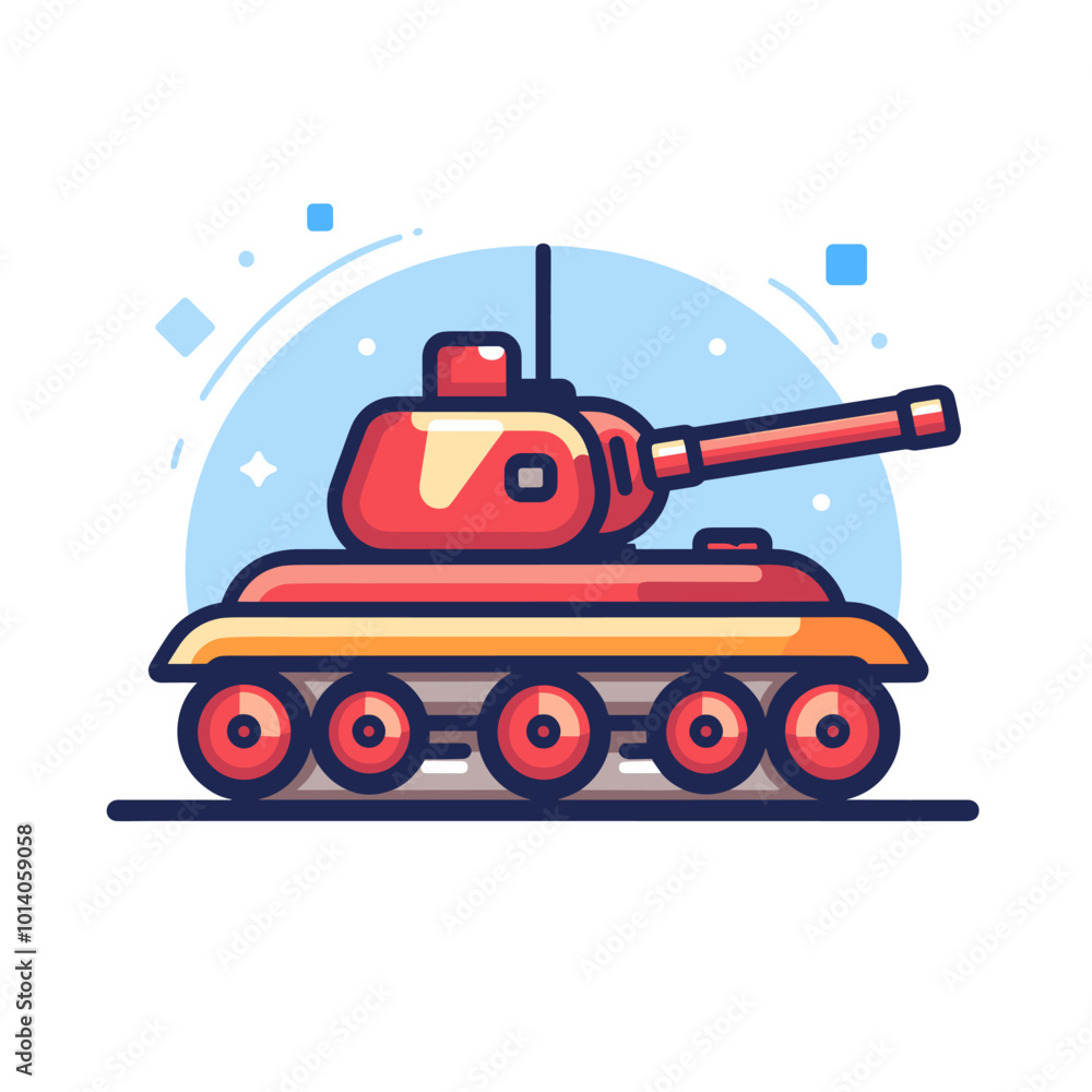Vector illustration of a tank in flat style on a white background. Vector illustration of a tank in flat style on a white background.