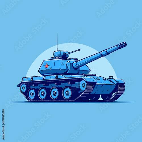 Vector illustration of a tank in flat style on a white background.