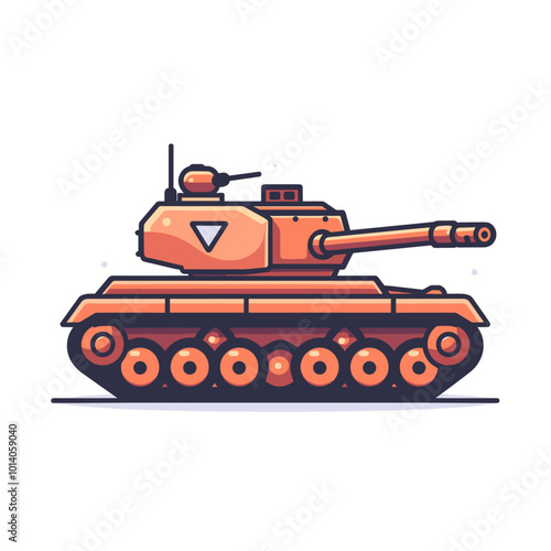 Vector illustration of a tank in flat style on a white background.