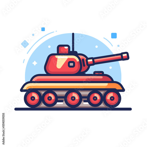 Vector illustration of a tank in flat style on a white background.