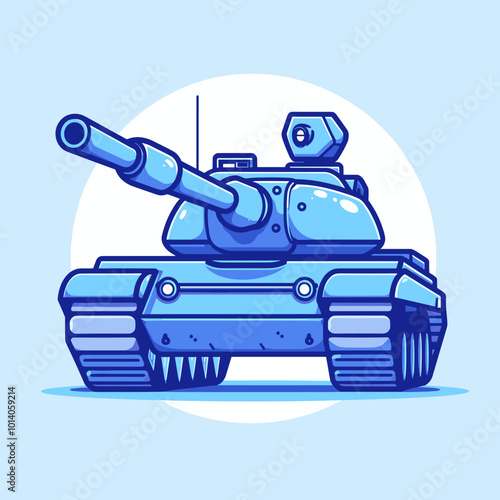 Cartoon tank icon isolated on white background. Vector illustration in flat style.
