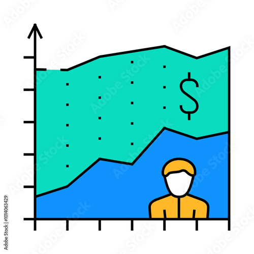 investor income chart line icon vector. investor income chart sign. isolated symbol illustration