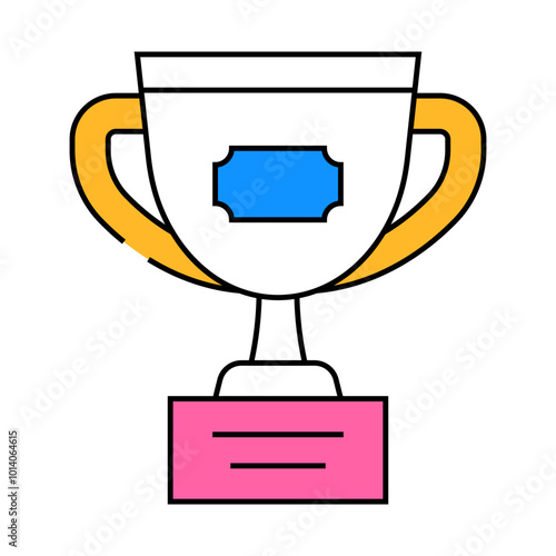 trophy cup line icon vector. trophy cup sign. isolated symbol illustration