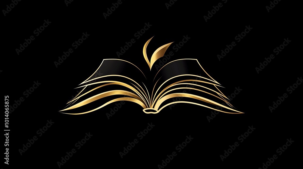 Elegant Black Open Book Logo Vector Icon for Creative and Professional Design, Perfect for Educational, Publishing, and Branding Purposes Elegant Black Open Book Logo Vector Icon for Creative and Professional Design, Perfect for Educational, Publishing, and Branding Purposes