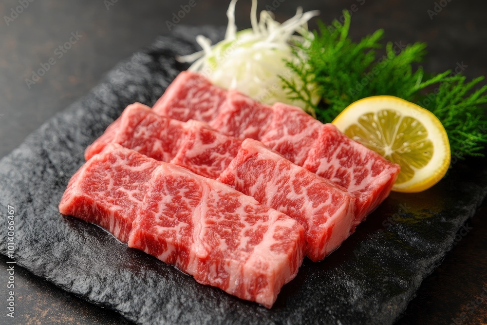 A5 Japanese Wagyu Beef Yakiniku Steak - generative ai A5 Japanese Wagyu Beef Yakiniku Steak - generative ai