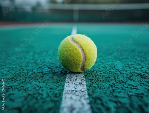 Tennis ball on the court