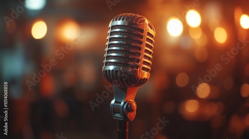 Vintage Microphone on Stage