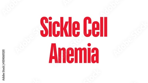 Understanding Sickle Cell Anemia: Illustrated Text Animation on White Background photo