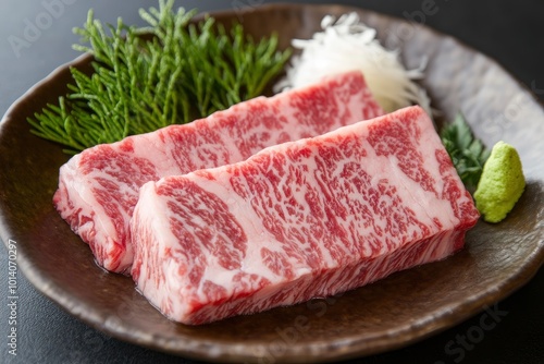 Kobe A4 Tenderloin. Kobe beef is some of the rarest and most highly-prized varieties of wagyu, and commonly fetches some of the highest price tags for beef in the world - generative ai