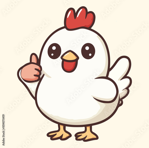 A chicken doing thumbs up illustration