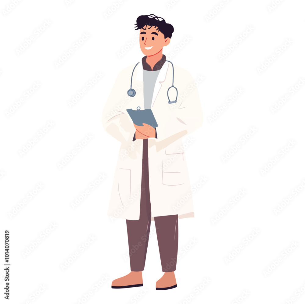 A male doctor with stethoscope illustration A male doctor with stethoscope illustration
