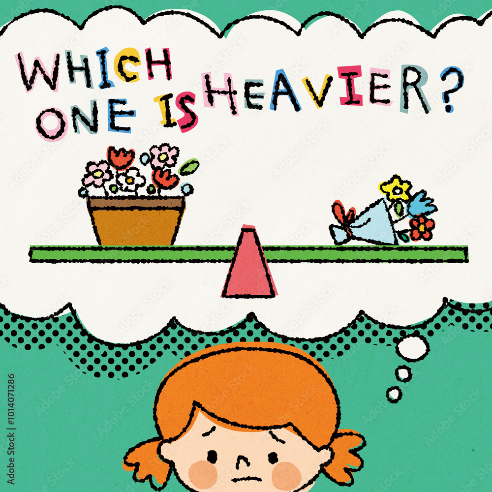 Fototapeta premium Worksheets - Which one is heavier 02