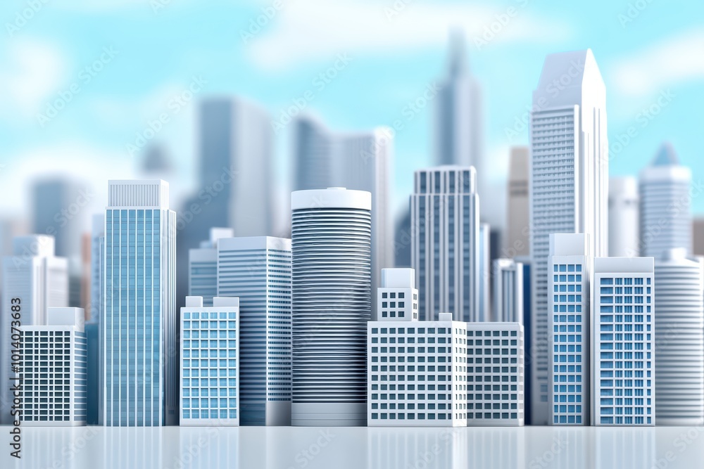 Modern skyscrapers against a bright blue sky, showcasing contemporary urban architecture. Modern skyscrapers against a bright blue sky, showcasing contemporary urban architecture.