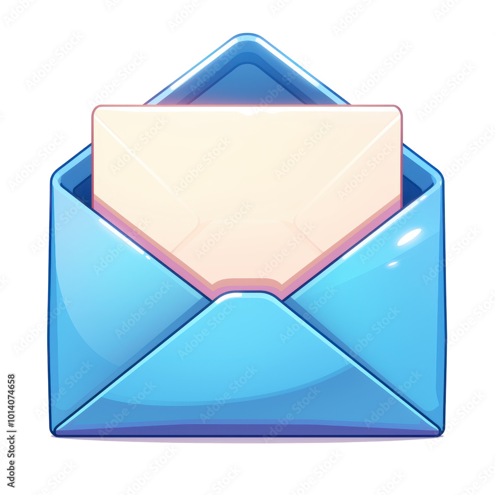 Bright Blue Envelope Icon isolated on transparent background.
Bright Blue Envelope Icon isolated on transparent background.