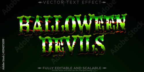 Halloween monster text effect, editable horror and scary text style