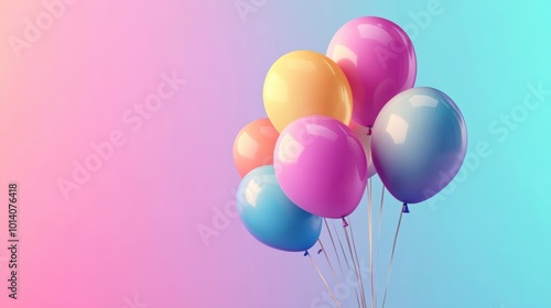 Wallpaper Mural Colorful bunch of balloons against a vibrant pastel background Torontodigital.ca
