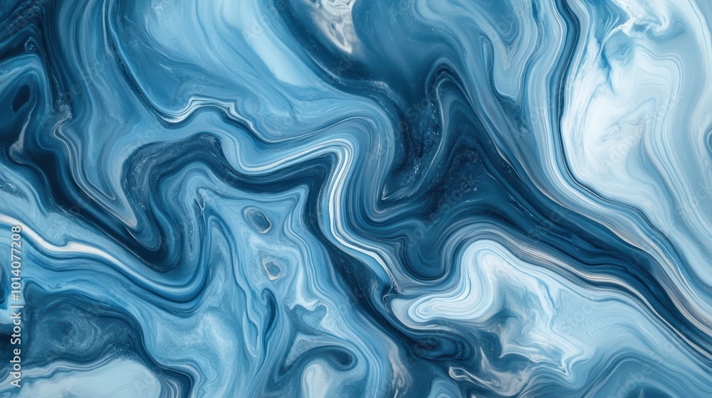 Mesmerizing blue and white abstract marble fluid art design Mesmerizing blue and white abstract marble fluid art design