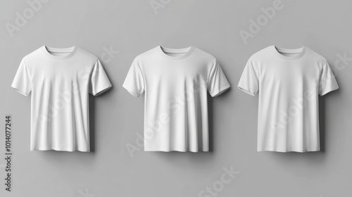 Minimalist white t-shirts displayed on neutral background for apparel branding