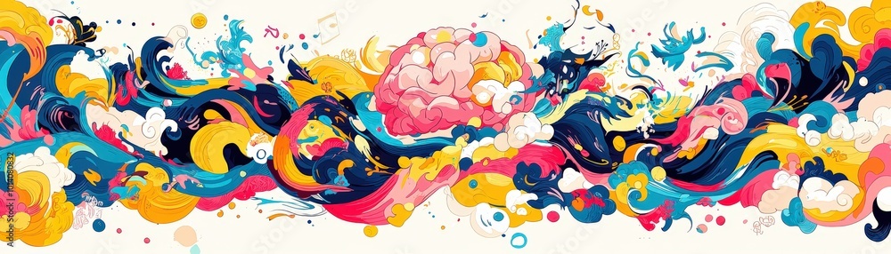 Colorful Explosion in Anime Style Abstract Art Colorful Explosion in Anime Style Abstract Art