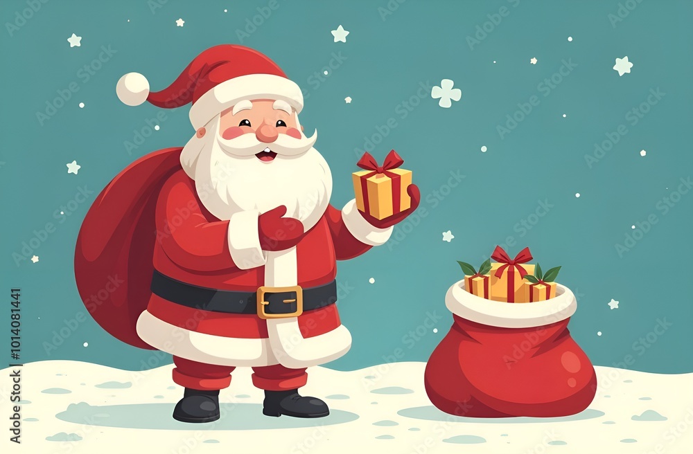 Santa Claus with Christmas gifts. Santa Claus with Christmas gifts.
