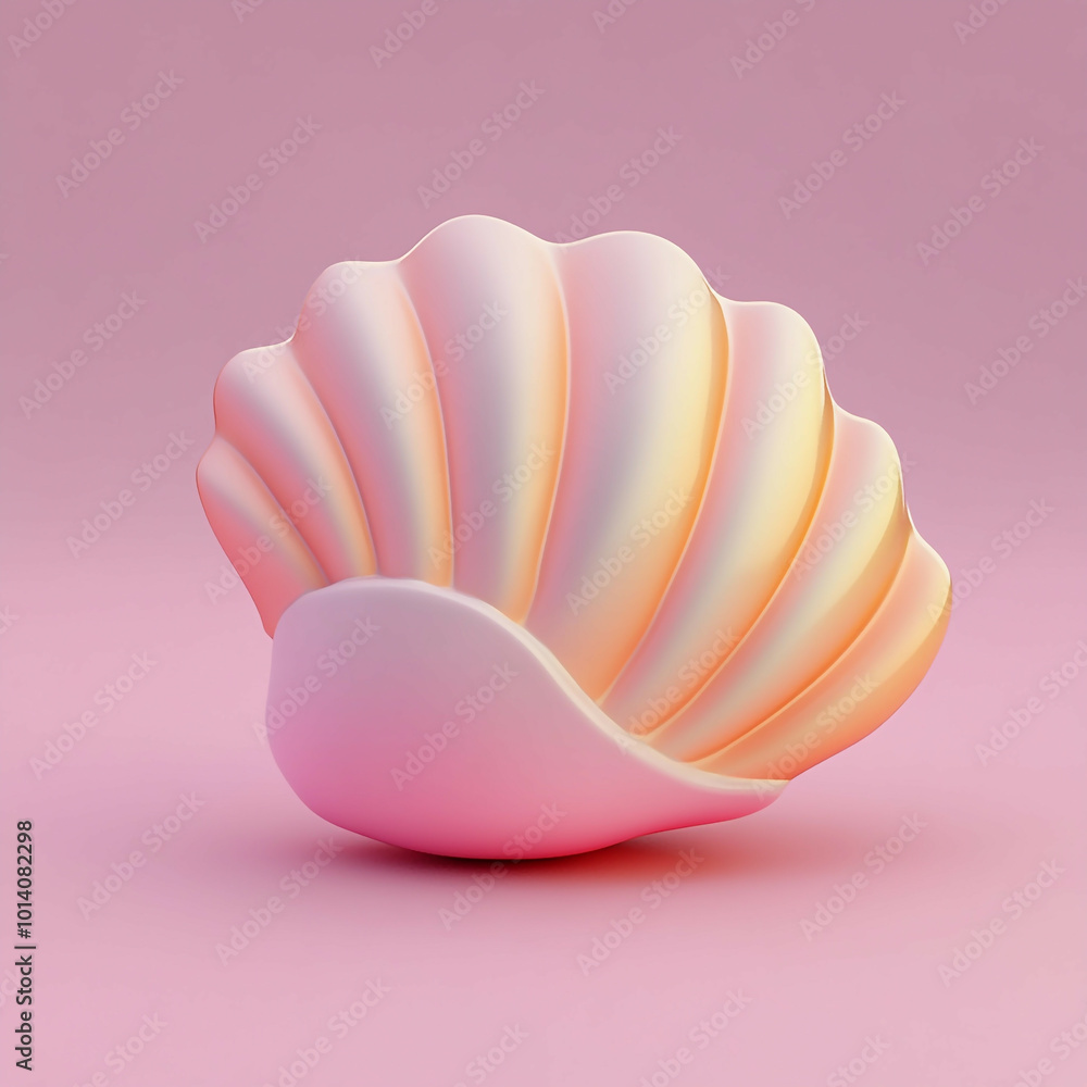 3D Clam Shell Icon: Marine and Coastal Object Illustration Logo 3D Clam Shell Icon: Marine and Coastal Object Illustration Logo