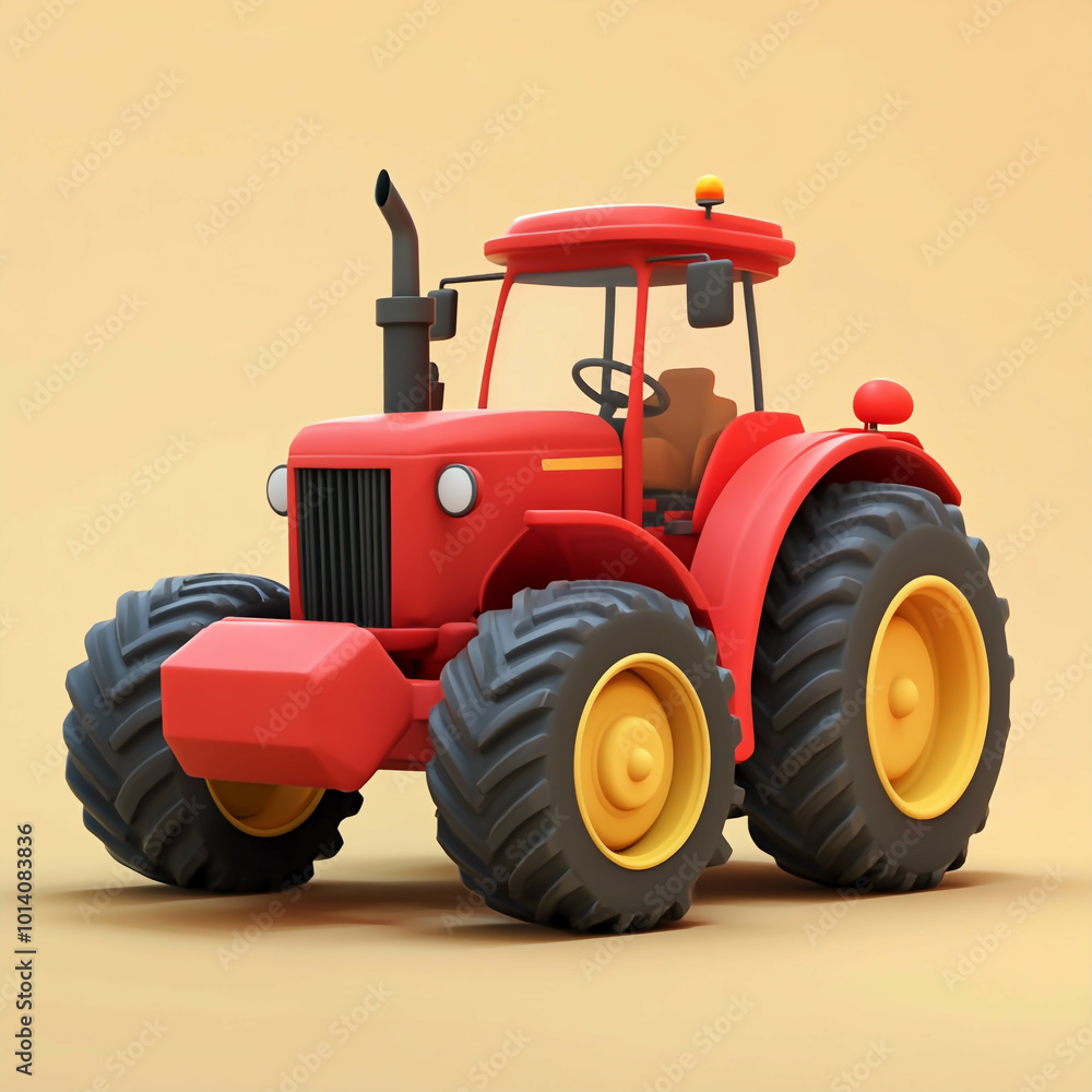 3D Farmer's Tractor Icon: Agricultural Machinery Illustration Logo 3D Farmer's Tractor Icon: Agricultural Machinery Illustration Logo