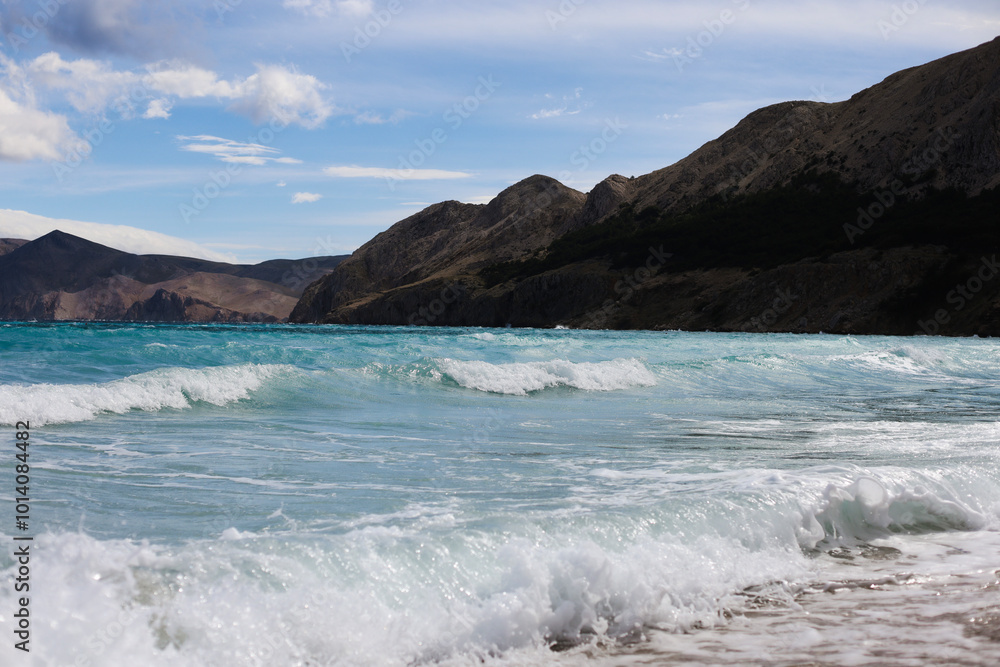 Croatia, Krk island. sea in autumn. vacation by the sea Croatia, Krk island. sea in autumn. vacation by the sea