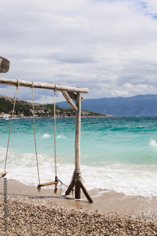 Croatia, Krk island. sea in autumn. vacation by the sea Croatia, Krk island. sea in autumn. vacation by the sea