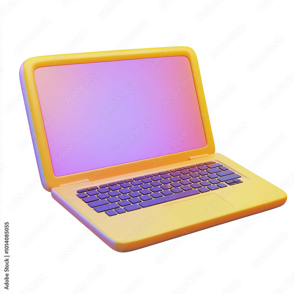 3D Laptop Icon: Portable Computer and Work Device Illustration Logo 3D Laptop Icon: Portable Computer and Work Device Illustration Logo
