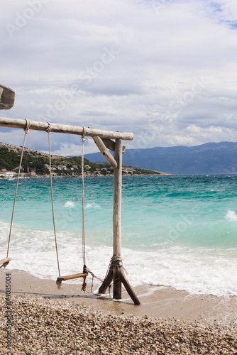 Croatia, Krk island. sea in autumn. vacation by the sea photo