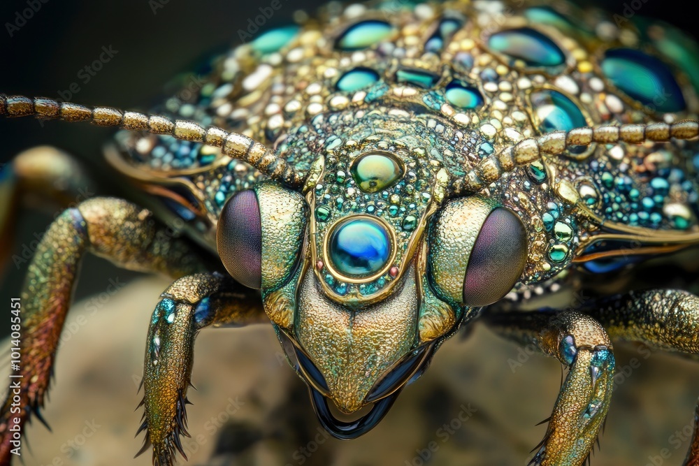 close up jewel bug background - generative ai close up jewel bug background - generative ai