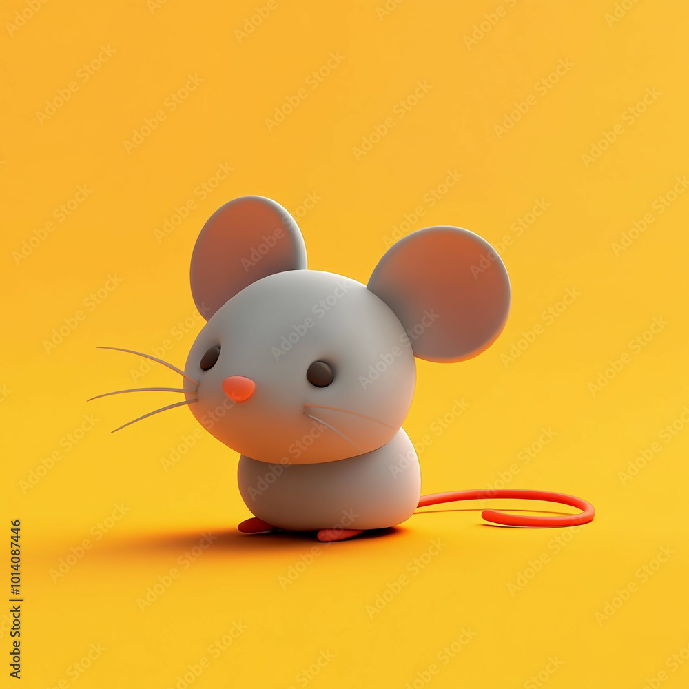 3D Mouse Icon: Cute Rat Illustration Logo