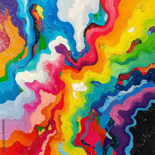 Oil Paint Rainbow Glitter Background