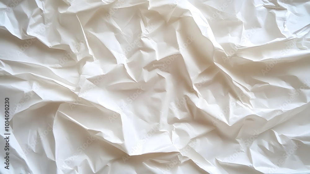 Wet crumpled white paper texture, showcasing a wrinkled and slightly translucent appearance with subtle water stains and creases Wet crumpled white paper texture, showcasing a wrinkled and slightly translucent appearance with subtle water stains and creases