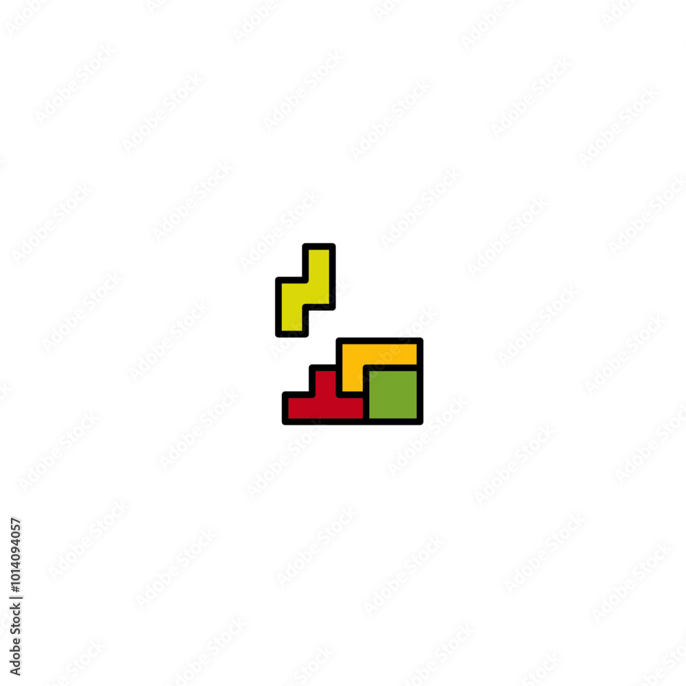 Obraz premium Tetris logo icon flat vector design