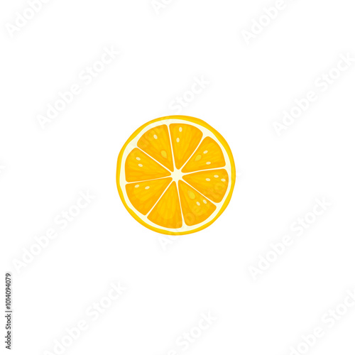 Lemon slice logo icon flat vector design