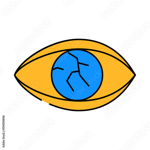 lens injury ophthalmology line icon vector. lens injury ophthalmology sign. isolated symbol illustration