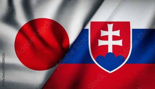 日本の国旗とスロバキアの国旗(Japan flag & Slovakia flag.)
 photo