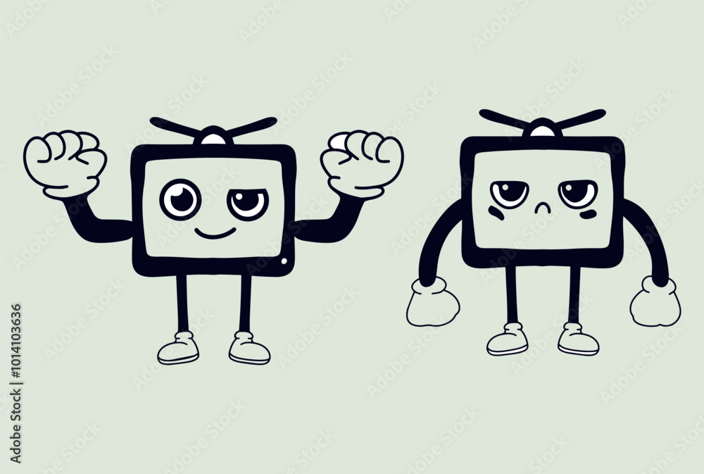 Naklejka premium Cartoon character Television art illustration