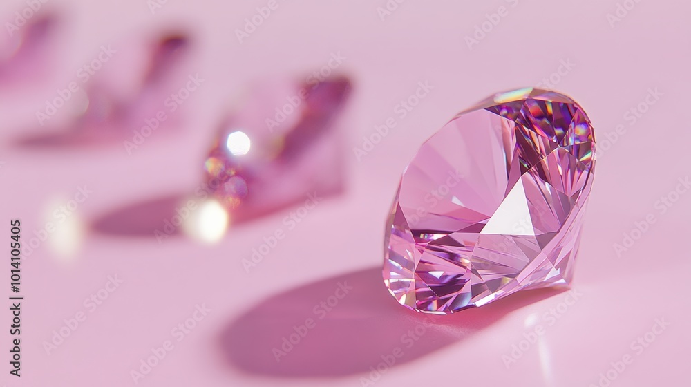 Pink diamond in pink background Pink diamond in pink background