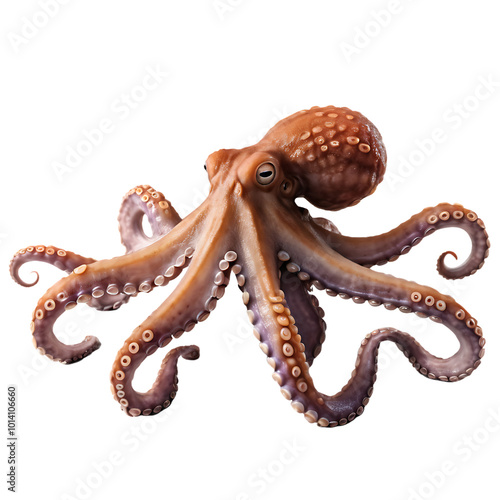 Vibrant Octopus on Transparent Background