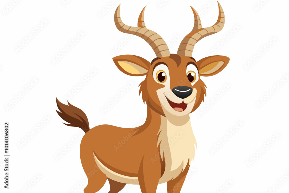 Fototapeta premium Markhor Animal Vector Illustrations: Happy, Funny, Yoga & Dance Designs, Explore vibrant Markhor animal vector designs with various emotions and activities