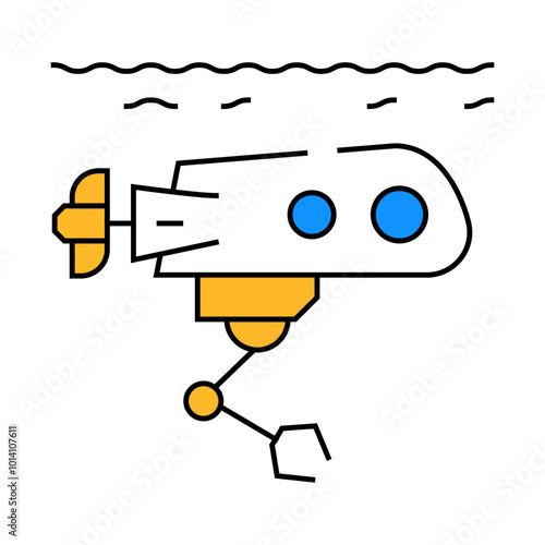 underwater robot line icon vector. underwater robot sign. isolated symbol illustration photo