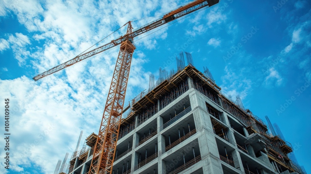 Construction Crane and Building Construction Crane and Building