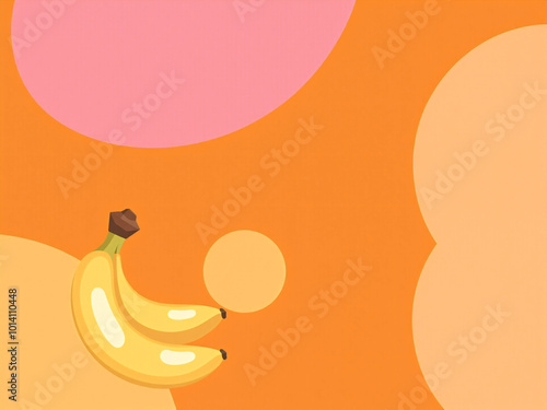 Bananas with abstract shapes on a background
